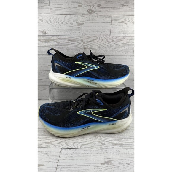 Brooks Glycerin 22 Shoes Mens Sz 10 Black Cobalt Neo Yellow Running Athletic #61 main image 7